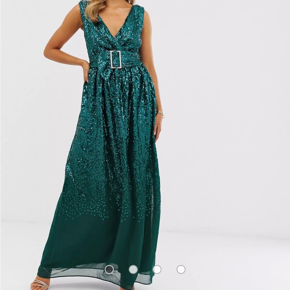 Green sequin dress